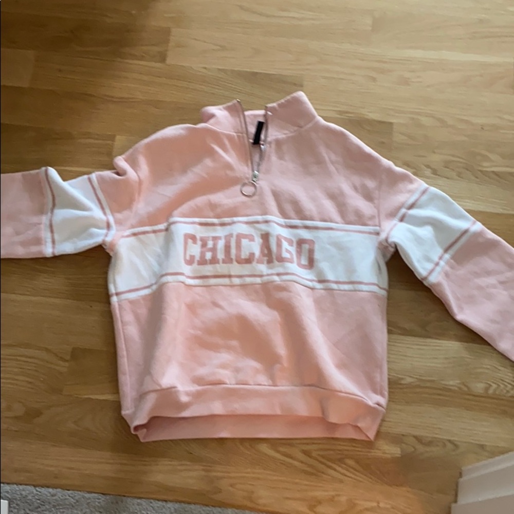 Chicago pink zip hoodie